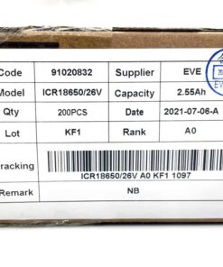 EVE Li-ION článek ICR18650-26V 2500mAh - 7.65A - krabička 100 ks.