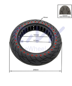Lehká plná pneumatika  10x2,5 - červené puntíky (ráfky 44mm)