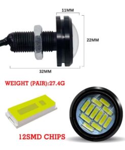 Žluté orlí oko led 12V - 1 jednotka