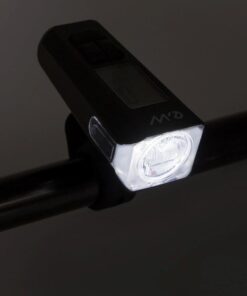 EWL011 dobíjecí přední LED světlo s ukazatelem rychlosti, teploty, času a km