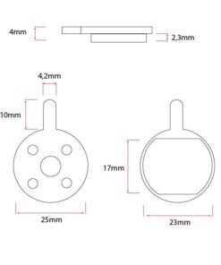 CT008-S kulatá slinutá brzdová destička s čepem