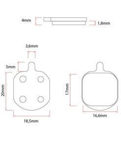 Sintrovaná brzdová destička RT005-S s čepem