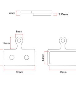 Obdélníková slinutá brzdová destička RT006-S s výstupkem