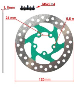 Brzdový kotouč 120mm 5H zelený - 20 kusů