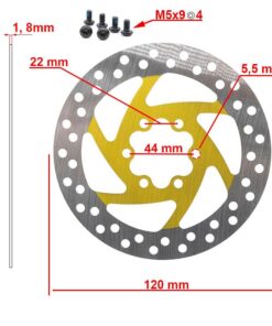 Brzdový kotouč 120mm 6H žlutý
