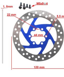 Brzdový kotouč 120mm 6H modrý