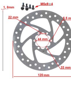 Brzdový kotouč 120mm 6H stříbrný pro řadu Cecotec Outsider/Bongo A