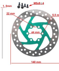 Brzdový kotouč 140mm 6H zelený