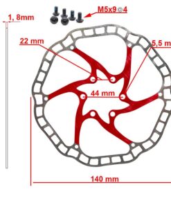 Brzdový kotouč EWD001 140mm 6H červený