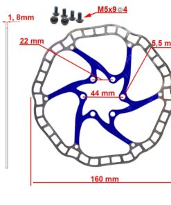 Brzdový kotouč EWD001 160mm 6H modrý - 20 kusů