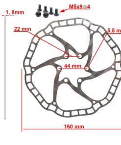Brzdový kotouč EWD001 160mm 6H stříbrný - 20 kusů