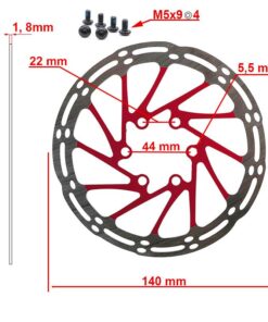 Brzdový kotouč EWD002 140mm 6H červený
