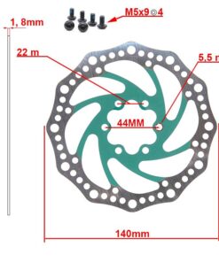 Brzdový kotouč R6.1 140mm 6H zelený - 20 ks