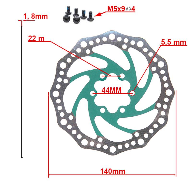 Brzdový kotouč R6.1 140mm 6H zelený - Obrázek 4