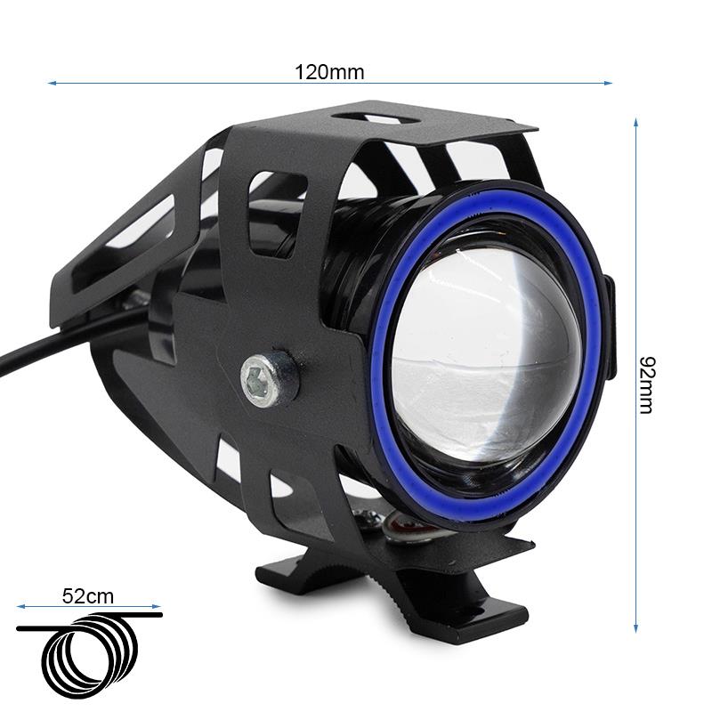 LED přední světlo U7 12-60V modré - Obrázek 3
