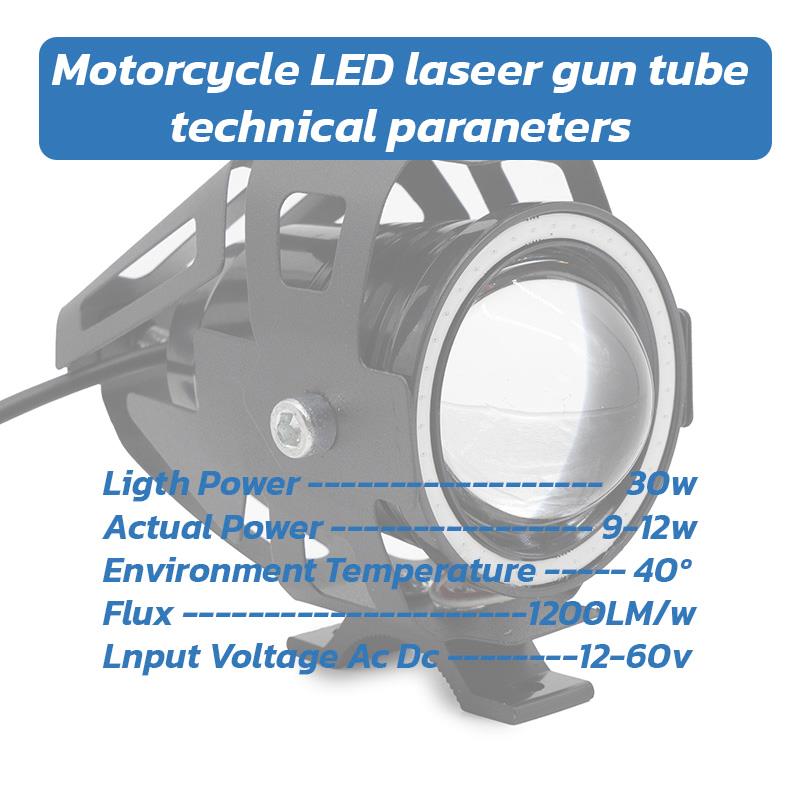 LED přední světlo U7 12-60V modré - Obrázek 2