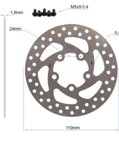 Alternative view of Brake disc 5H 110mm Xiaomi [Original]