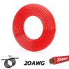 Červený kabel 20 AWG - 5M