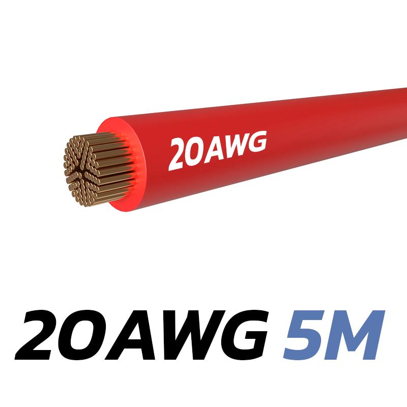 Červený kabel 20 AWG - 5M - Obrázek 3