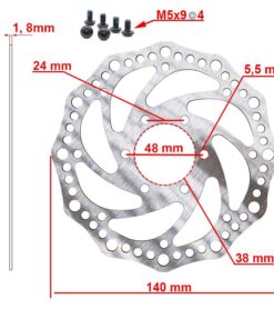 Brake disc R6.2 140 mm 6h silver - 48 mm