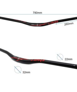 Řídítka 780mm s 25mm stoupáním černo-červená