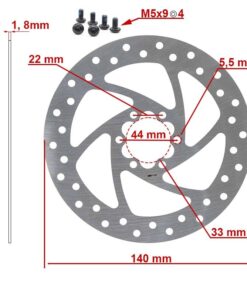 Brzdový kotouč 140 mm 6 děr stříbrný
