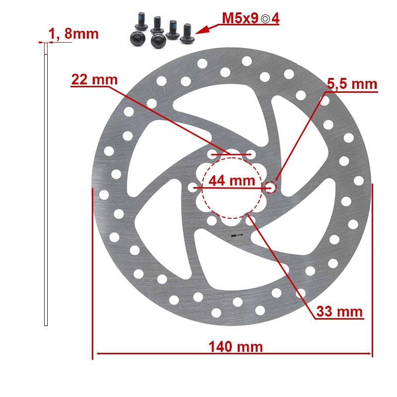 Brzdový kotouč 140 mm 6 otvorů stříbrný