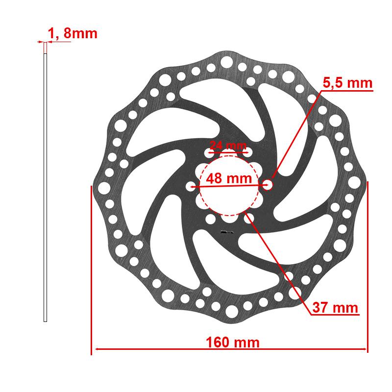 Brake disc 160 mm 6h silver - 48 mm - Obrázek 2