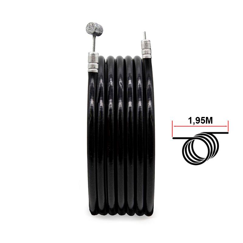 Černý brzdový kabel a kabel dlouhý 1,95 m