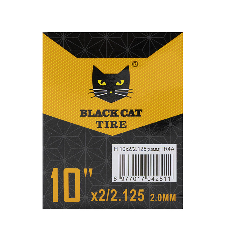 Premium Camera 2.0mm Thickness 10x2/2.125 Straight Valve Black Cat