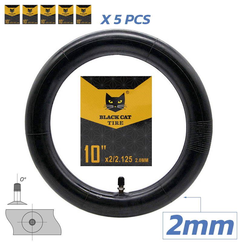 Premium Camera 2.0mm Thickness 10x2/2.125 Straight Valve Black Cat - Obrázek 3
