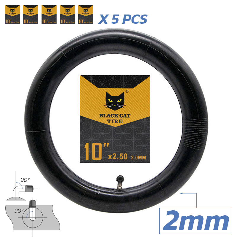 Premium tube 2.0mm thickness 10x2.5 valve 90x90º Black cat - Obrázek 4