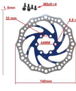 Brzdový kotouč R6.1 140 mm 6h modrý