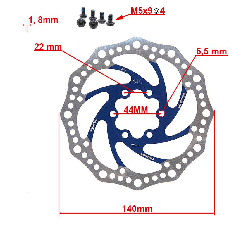 Brzdový kotouč R6.1 140 mm 6h modrý - Obrázek 4