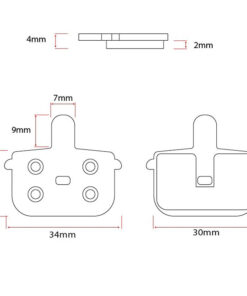 Alternative view of RT001-R resin brake pad - 2 sets
