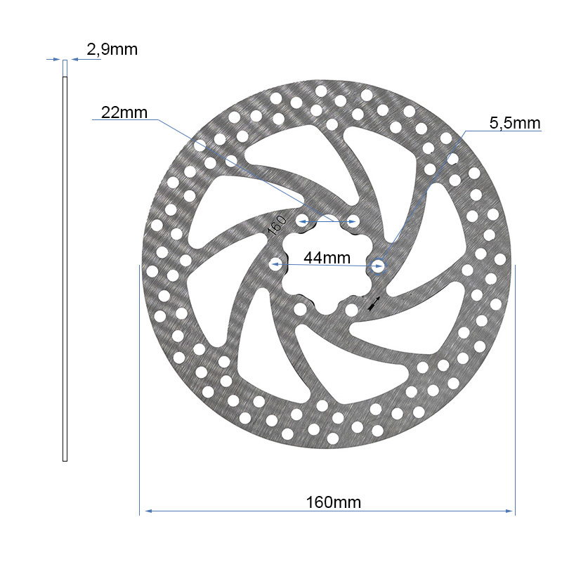 Reinforced Brake Disc (2.9mm Thickness) - 160mm - 6H - Obrázek 3