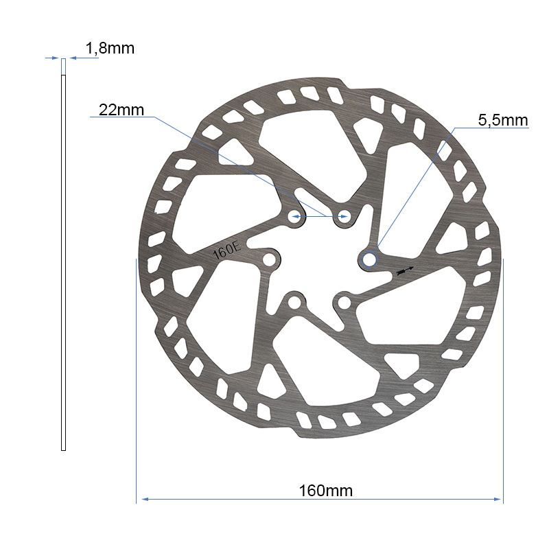 Brzdový kotouč EWD004 - 160mm (tloušťka 2,3mm) - Obrázek 2