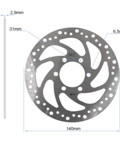 Brzdový kotouč R6 140 mm, 6 šroubů, stříbrný – střed 48 mm, tloušťka 2,9 mm