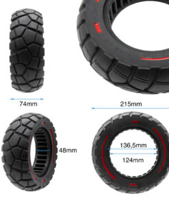 Alternative view of Plná pneumatika 9x3-5.5 červeno-černá linka [Amitor]