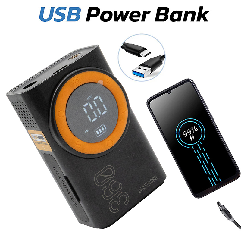 AIR-008 Přenosný elektrický kompresor Funkce Power Bank - Obrázek 3