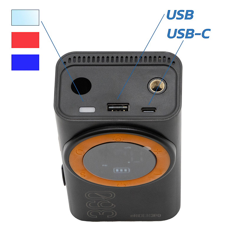 AIR-008 Přenosný elektrický kompresor Funkce Power Bank