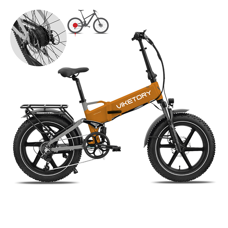 BRAVE elektrokolo FATBIKE Skládací Oranžová/Šedá - Obrázek 4