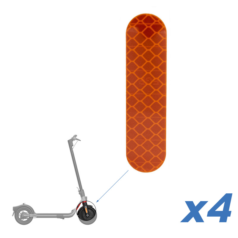 Oranžová reflexní nálepka pro vidlice NINEBOT řady F a D - 4 ks