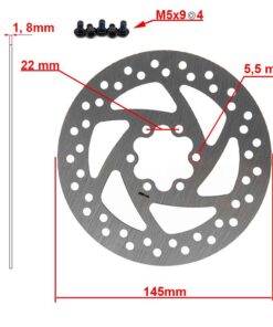Alternative view of Brake disc 145 mm 6h silver